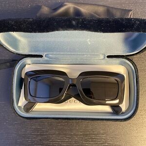 Gucci Women's Rectangular Black Frame Sunglasses